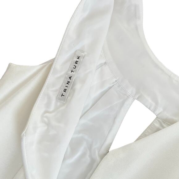 Trina Turk Ivory Neptina Beaded Neckline Cut-Out Dress - Picture 7 of 8